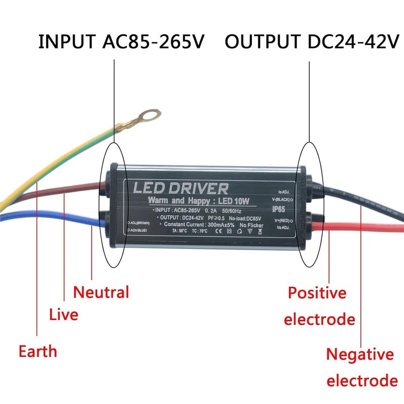سائق LED 10W 300mA IP65 مزود طاقة مقاوم للماء محول لإنارة الفيض DIY إضاءة - Image 4